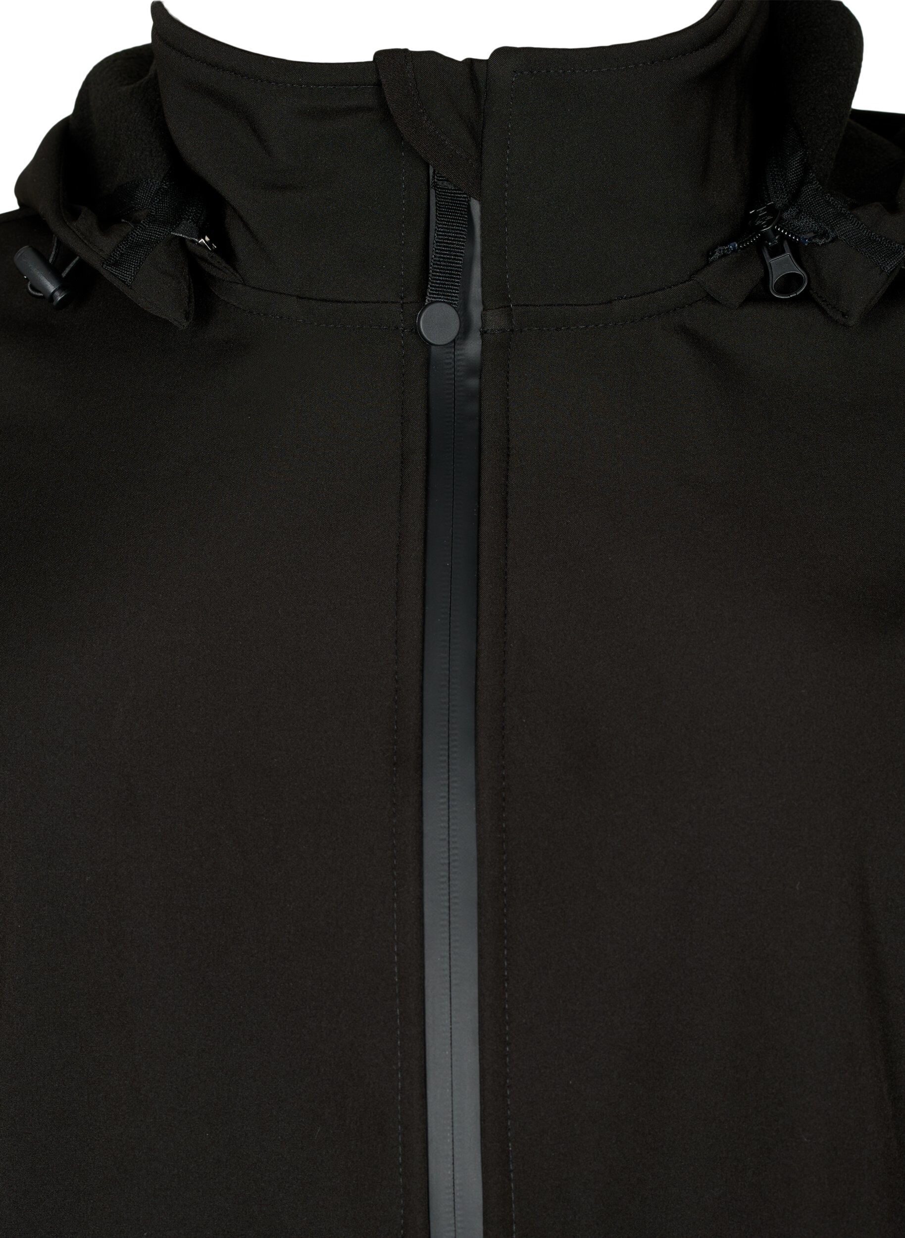 ZizziSoftshelljacke aus kurzem Schnitt mit abnehmbarer Kapuze, Schwarz, Packshot image number 2