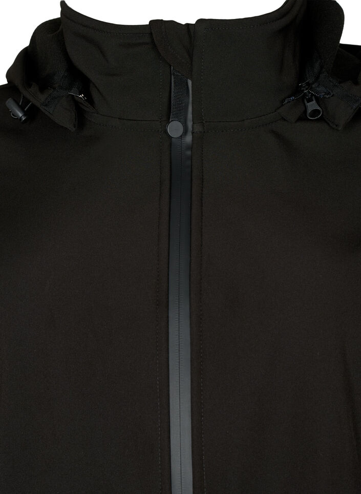 Softshelljacke aus kurzem Schnitt mit abnehmbarer Kapuze, Schwarz, Packshot image number 2
