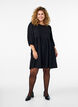 FLASH - Robe courte avec texture et manches 3/4, Black, Model image number 2