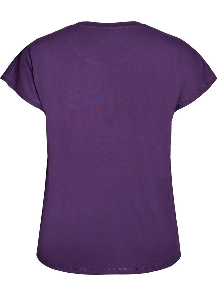 Einfarbiges Trainings-T-Shirt, Lila, Packshot image number 1