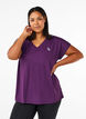 Lockeres Trainings-T-Shirt mit V-Ausschnitt, Lila, Model image number 0