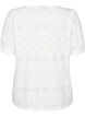  Kurzärmelige Bluse mit Lochmuster, Bright White, Packshot image number 1