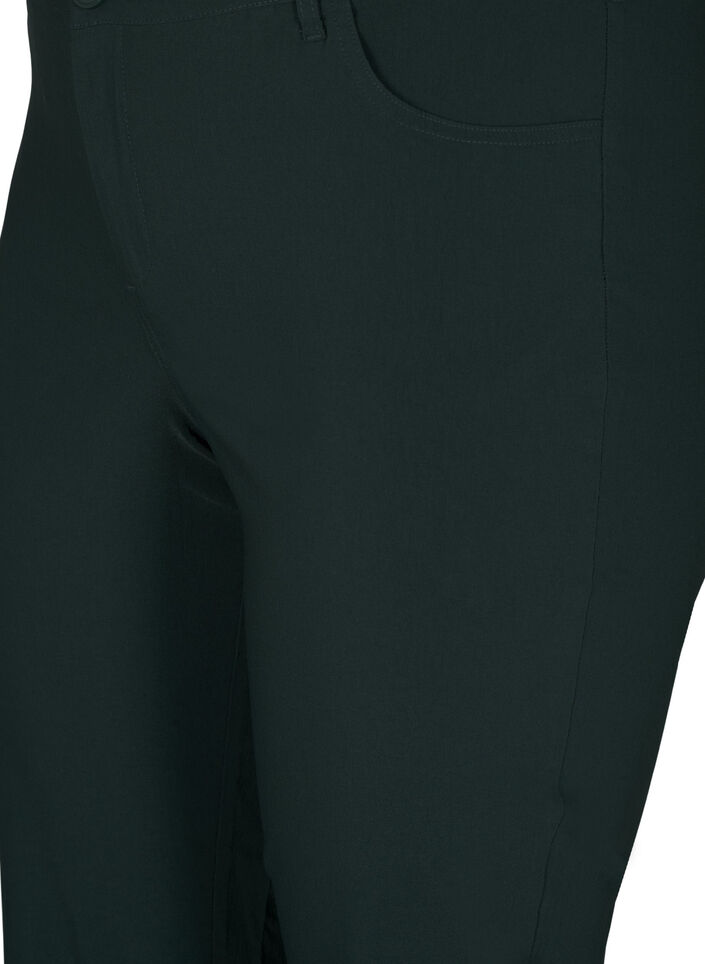 Pantalon classique en viscose m&eacute;lang&eacute;e, Vert fonc&eacute;, Packshot image number 2