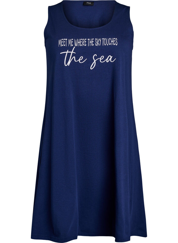 Robe &eacute;vas&eacute;e sans manches, Bleu, Packshot image number 0