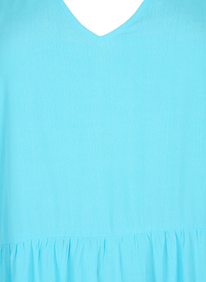 Tunique en viscose unie à manches courtes, Bachelor Button, Packshot image number 2