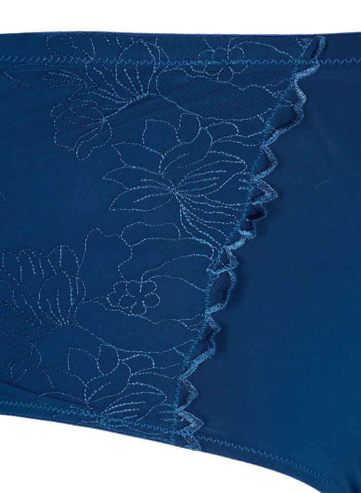 Hipster-Unterhose mit Spitze und normaler Taille, Blue Opal, Packshot image number 2