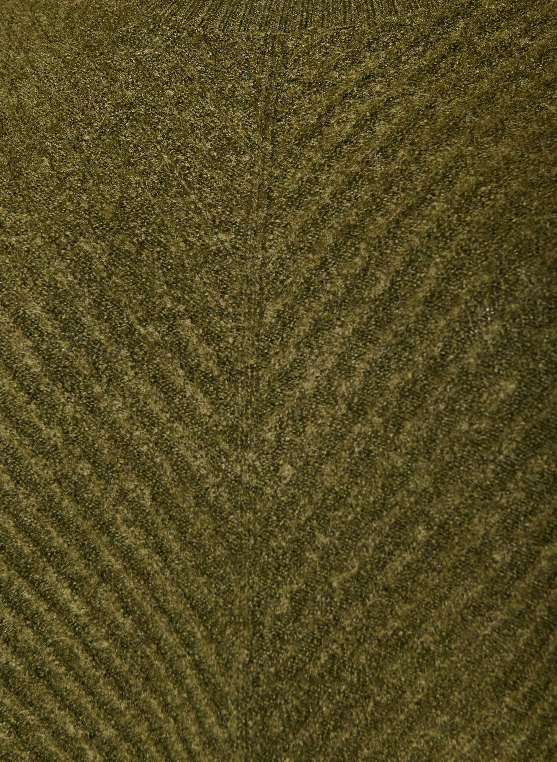 ZizziRobe courte en maille avec un motif textur&eacute; en V, Vert fonc&eacute;, Packshot image number 2