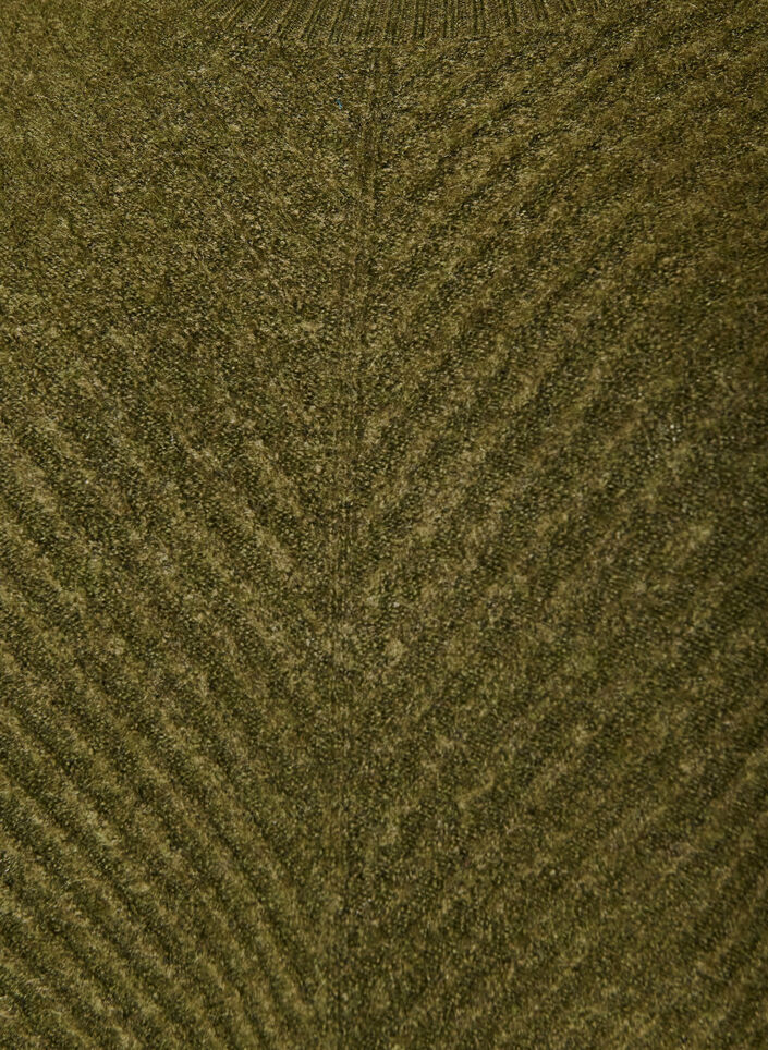 Robe courte en maille avec un motif textur&eacute; en V, Vert fonc&eacute;, Packshot image number 2