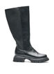 Botte haute avec zip et panneaux &eacute;lastiques, Noir, Packshot image number 0
