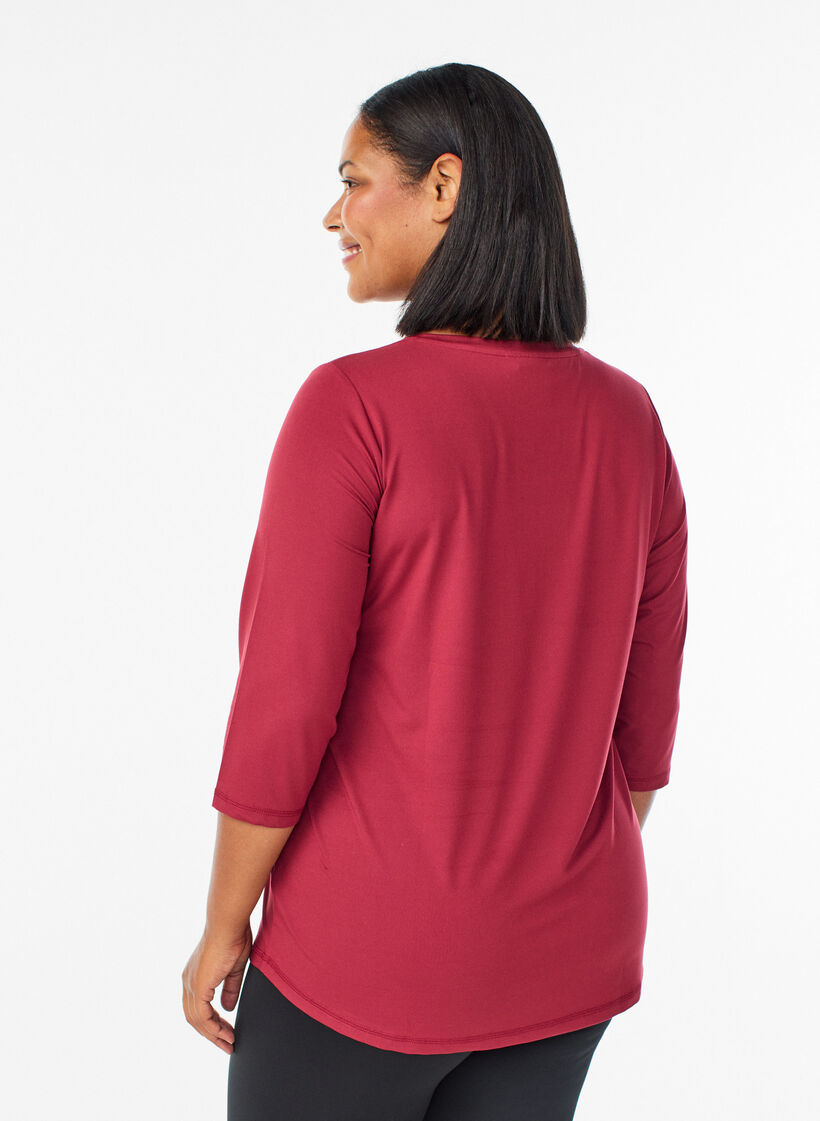 Haut de sport &agrave; manches 3/4, Rouge, Model image number 2