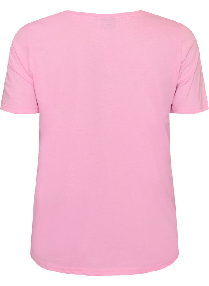 T-Shirt mit V-Ausschnitt, Pink, Packshot image number 1