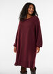 Robe courte en maille avec ourlet ondul&eacute; et fentes, Bordeaux, Model image number 0