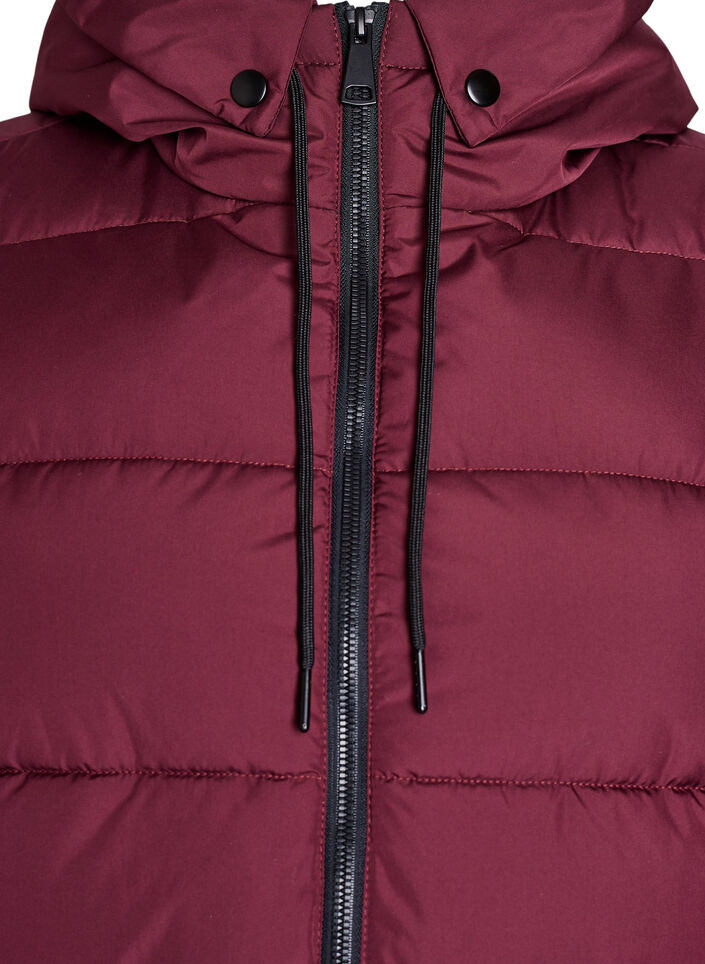 Veste longue avec capuche et poches, Bordeaux, Packshot image number 2