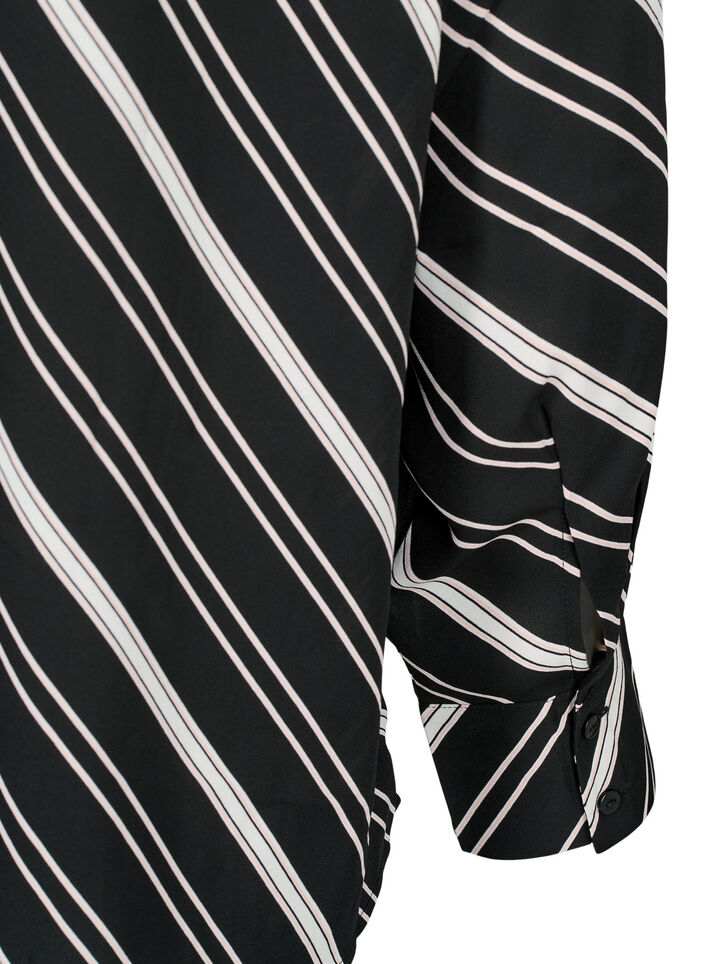 Chemise rayée à manches longues, Black Stripe, Packshot image number 3