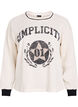 Sweatshirt aus strukturiertem Jersey mit Frontprint, Beige, Packshot image number 0
