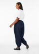 Jean balloon taille haute, Bleu, Model image number 1