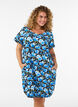 Robe en coton imprim&eacute; &agrave; manches courtes, Bleu, Model image number 0