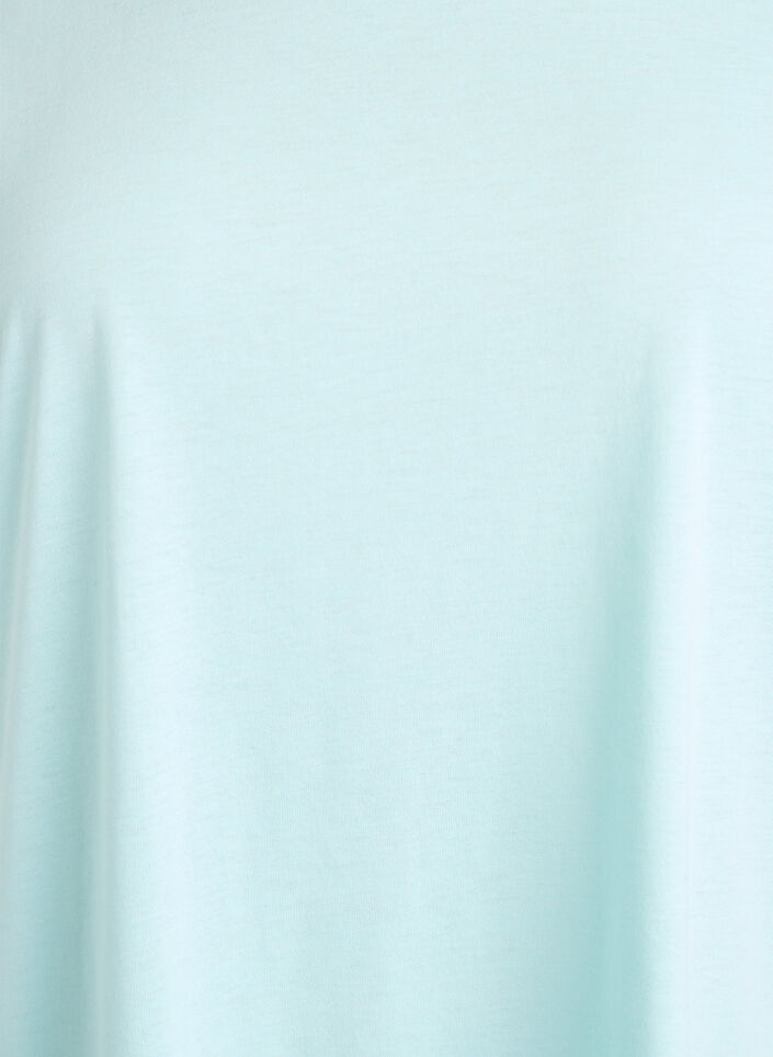 T-shirt &agrave; manches courtes en coton m&eacute;lang&eacute;, Turquoise, Packshot image number 2