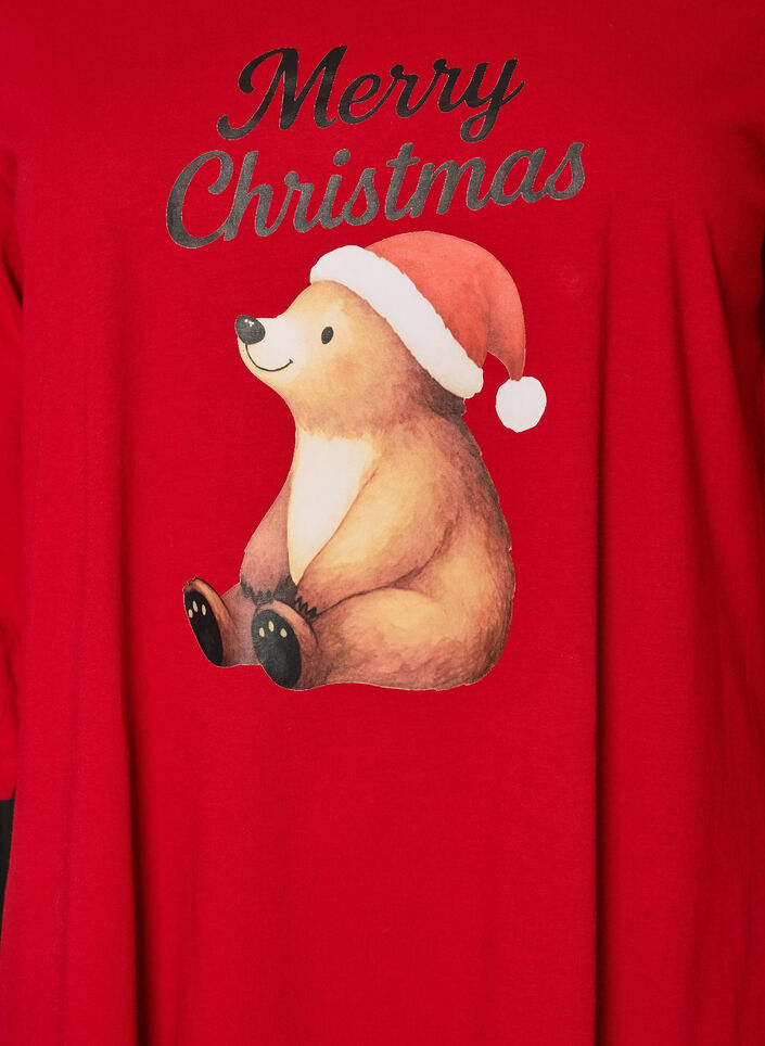 Nachthemd aus Bio-Baumwolle mit Weihnachtsmotiv, Rot, Packshot image number 2