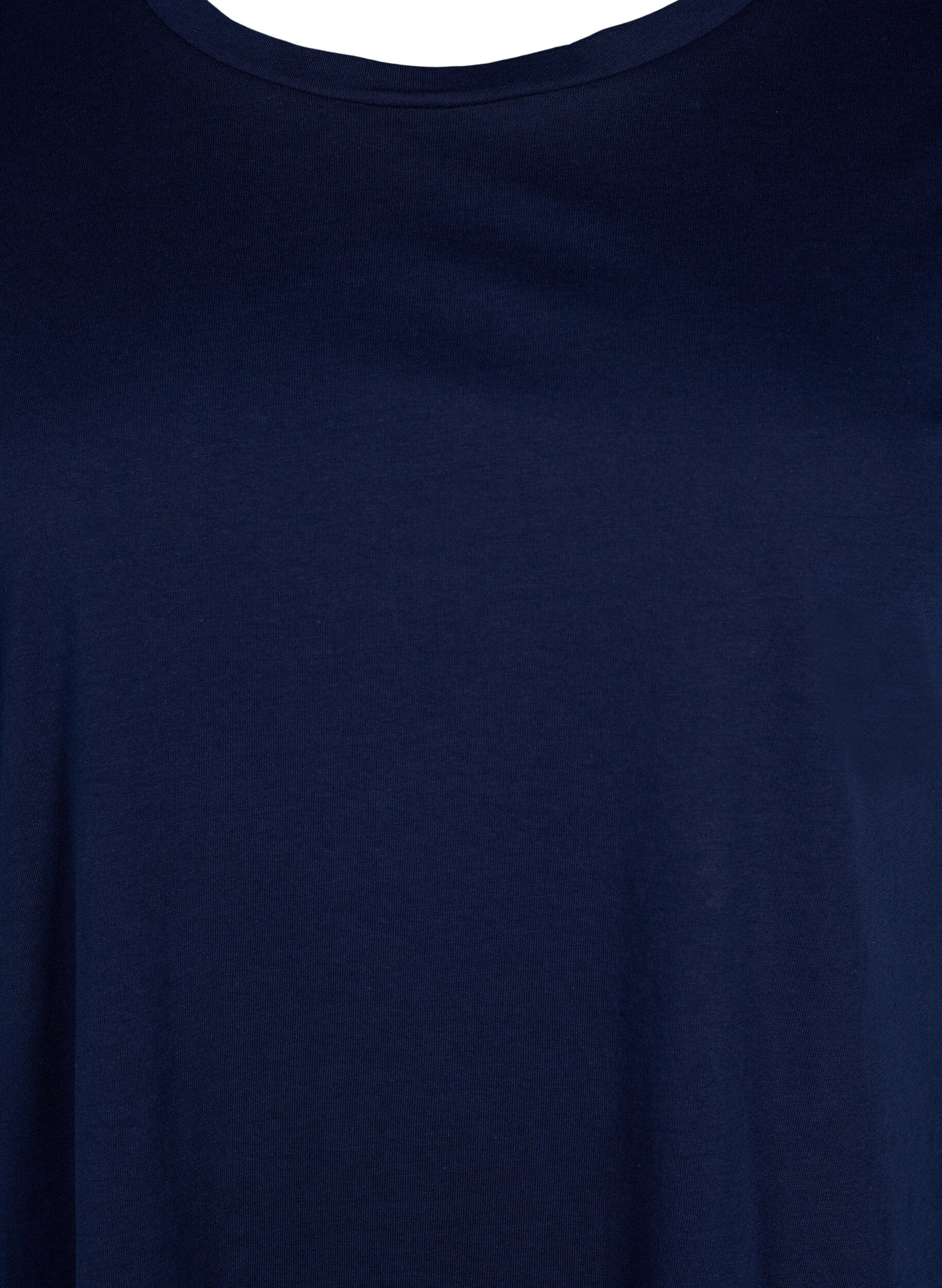 ZizziKurz&auml;rmeliges T-Shirt aus einer Baumwollmischung, Blau, Packshot image number 2