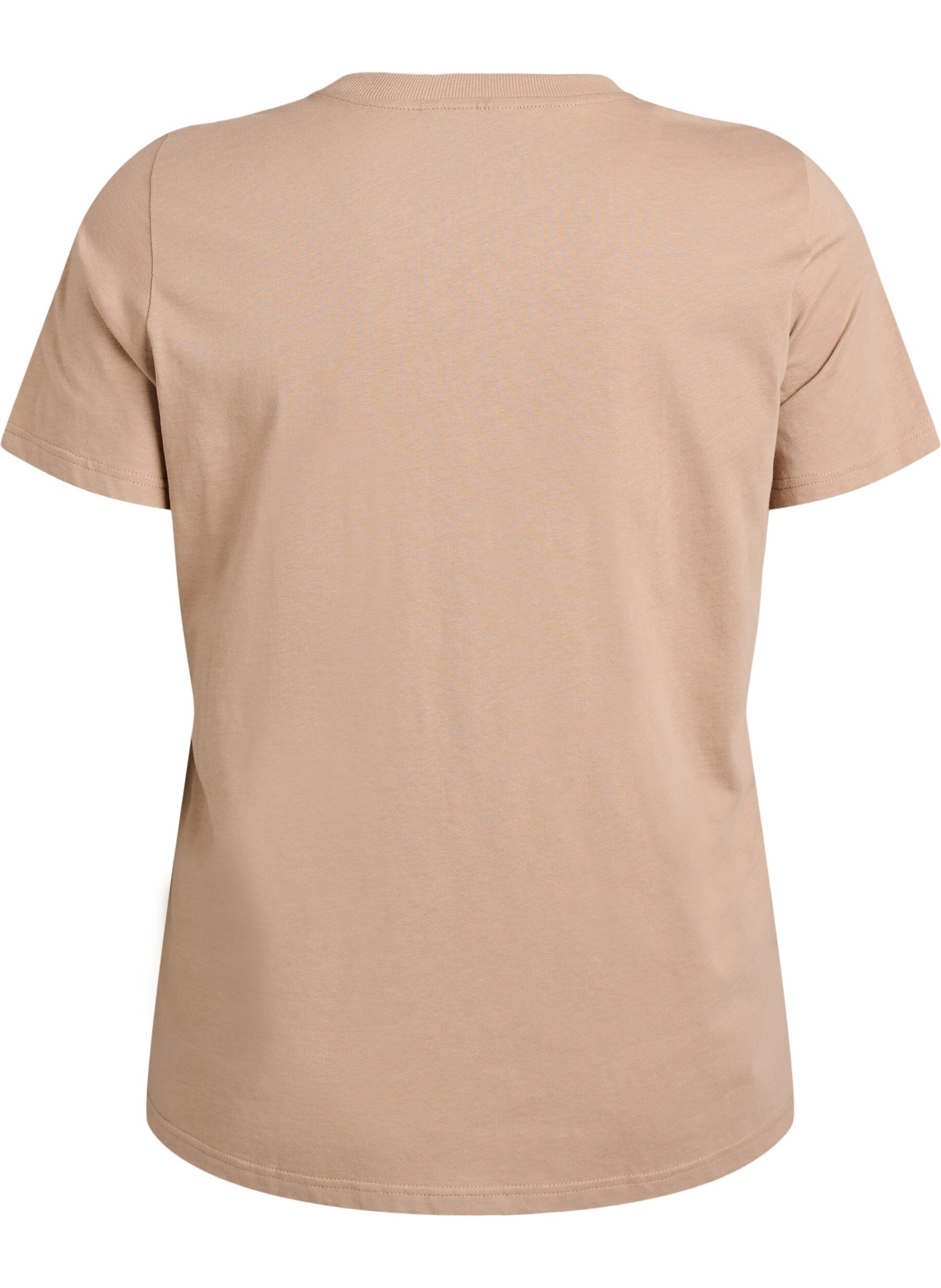 ZizziT-shirt basique en coton &agrave; col rond, Beige, Packshot image number 1