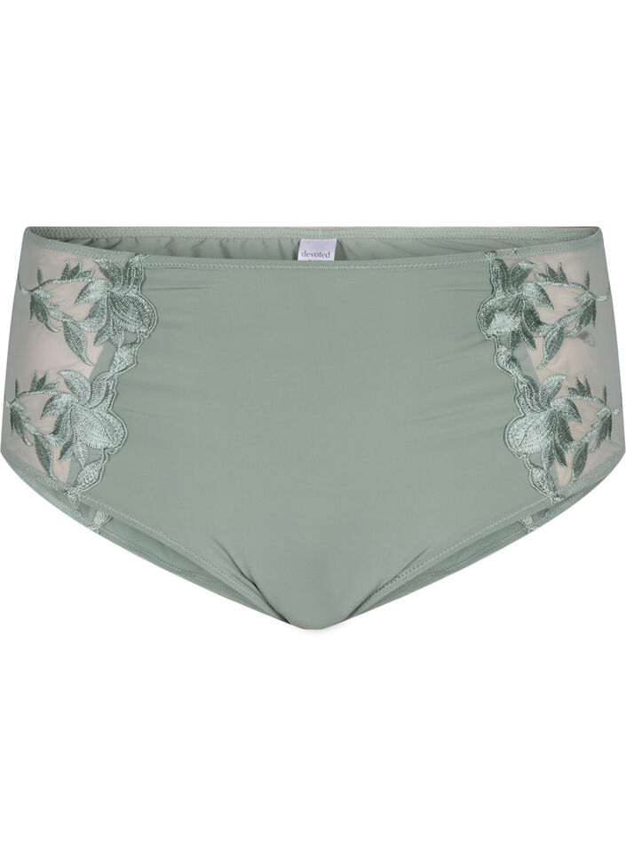 Hipster-Slip mit Stickerei und normaler Taille, Iceberg Green, Packshot image number 0