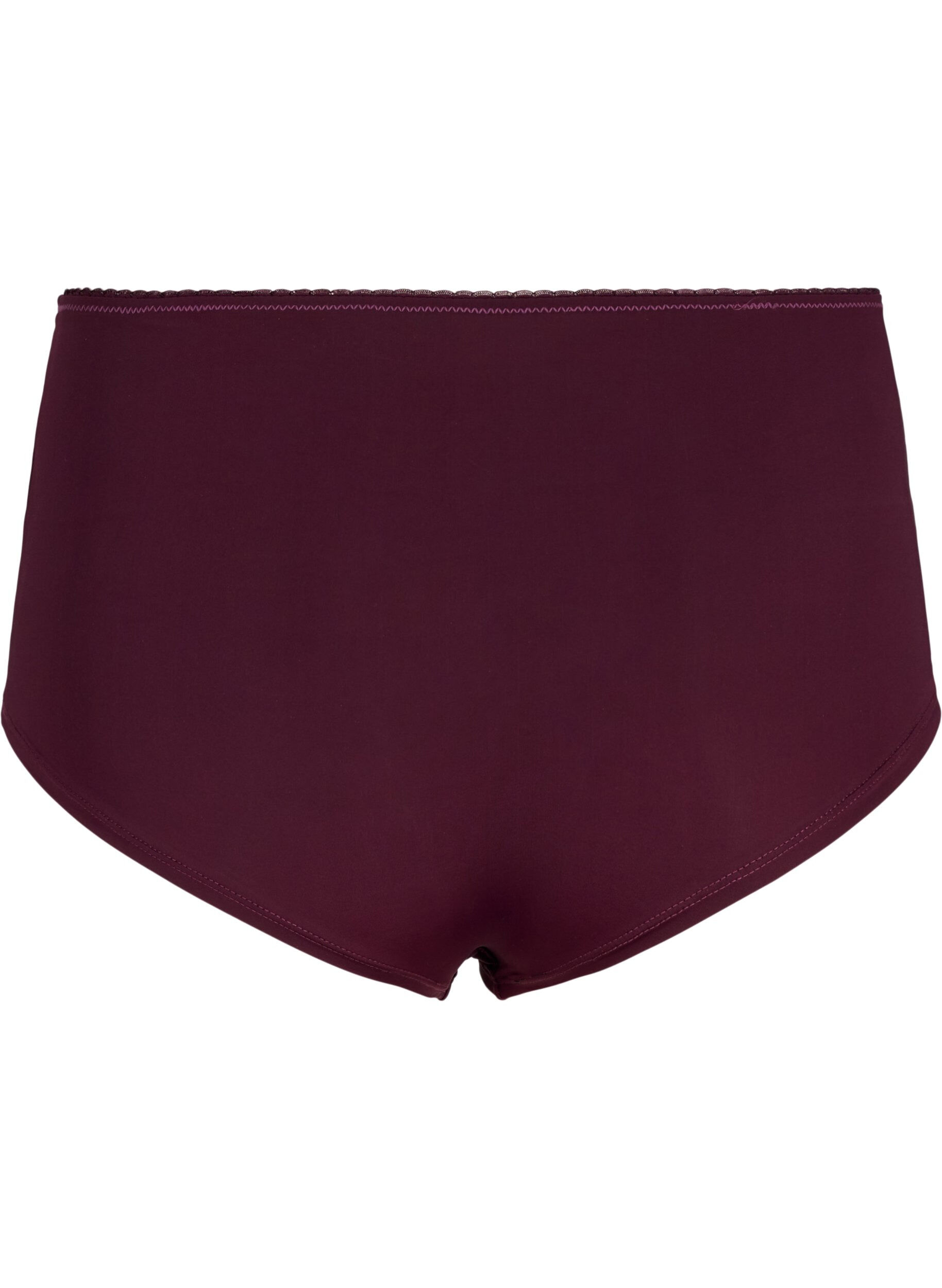 Zizzi Mikrofaser-Panty mit floralen Stickereien, Dunkles Bordeaux, Packshot image number 1