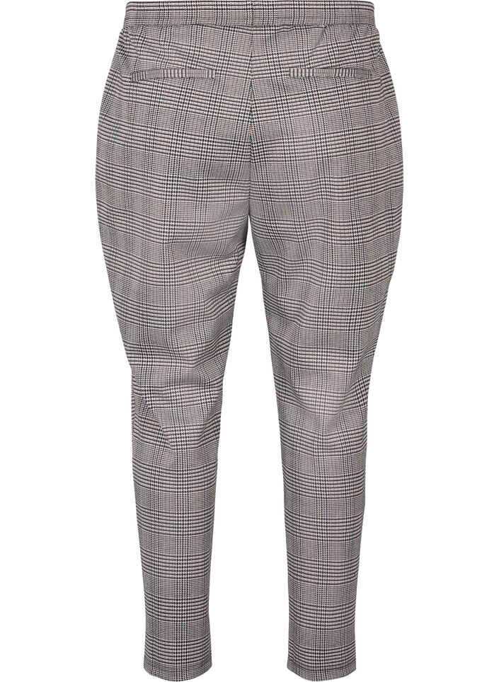 Gekürzte Maddison-Hosen mit kariertem Muster, Beige Brown Check, Packshot image number 1