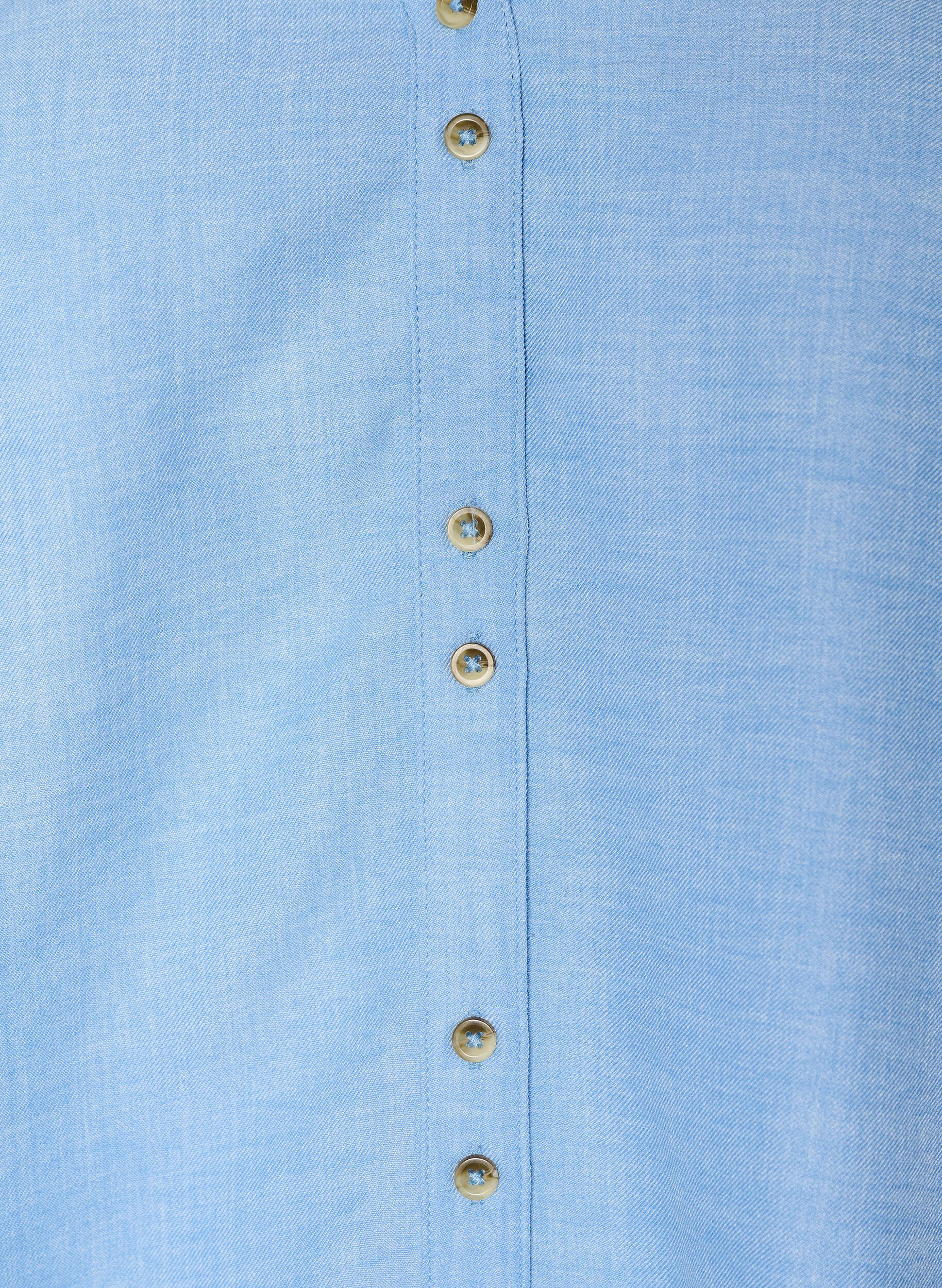 ZizziHemdbluse mit V-Ausschnitt und kurzen &Auml;rmeln, Blau, Packshot image number 2