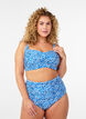 Haut de bikini rembourr&eacute; et imprim&eacute;, Bleu, Model image number 1