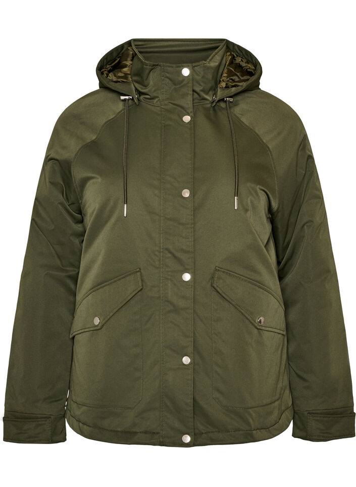Gepolsterter Parka mit einer abnehmbaren Kapuze, Gr&uuml;n, Packshot image number 0