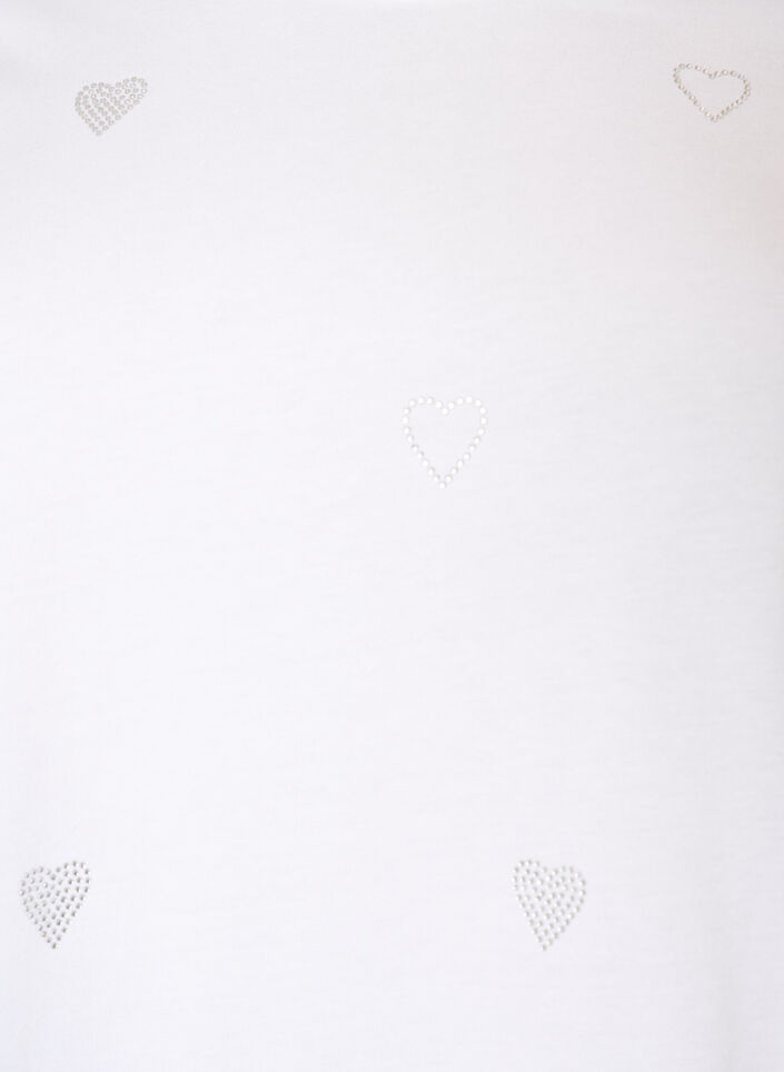 T-shirt en coton bio avec des c&oelig;urs, Blanc, Packshot image number 2
