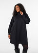 Robe sweat avec col montant c&ocirc;tel&eacute; et zip, Noir, Model image number 0