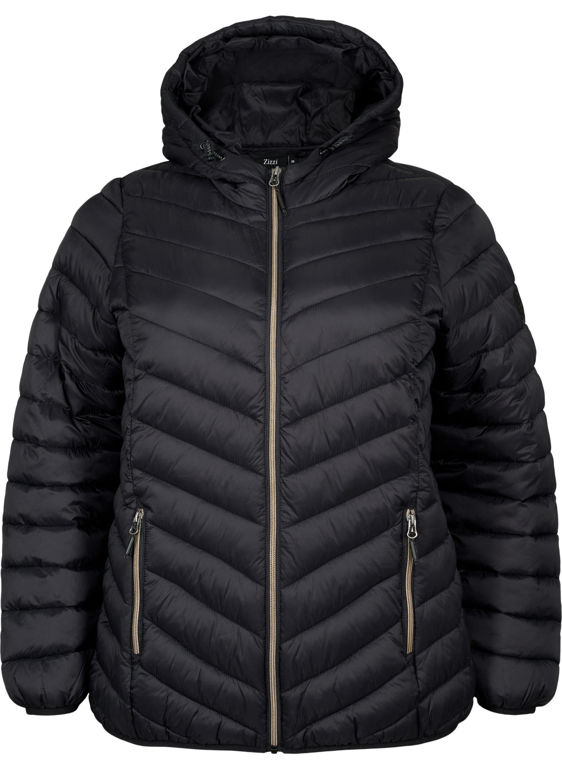 ZizziLeichte Steppjacke mit Kapuze, Schwarz, Packshot image number 0