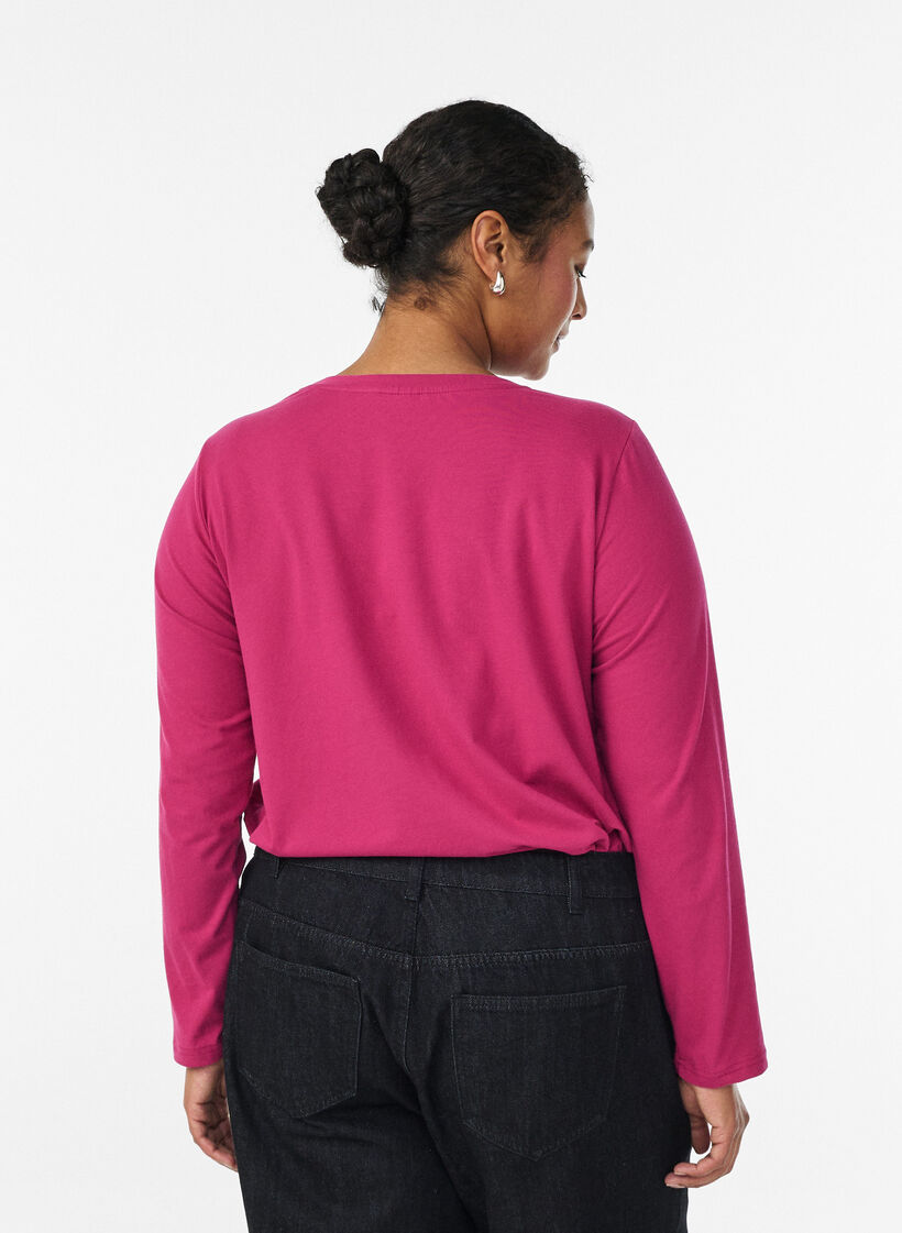 Basic Top aus Jersey mit langen &Auml;rmeln, Pink, Model image number 2