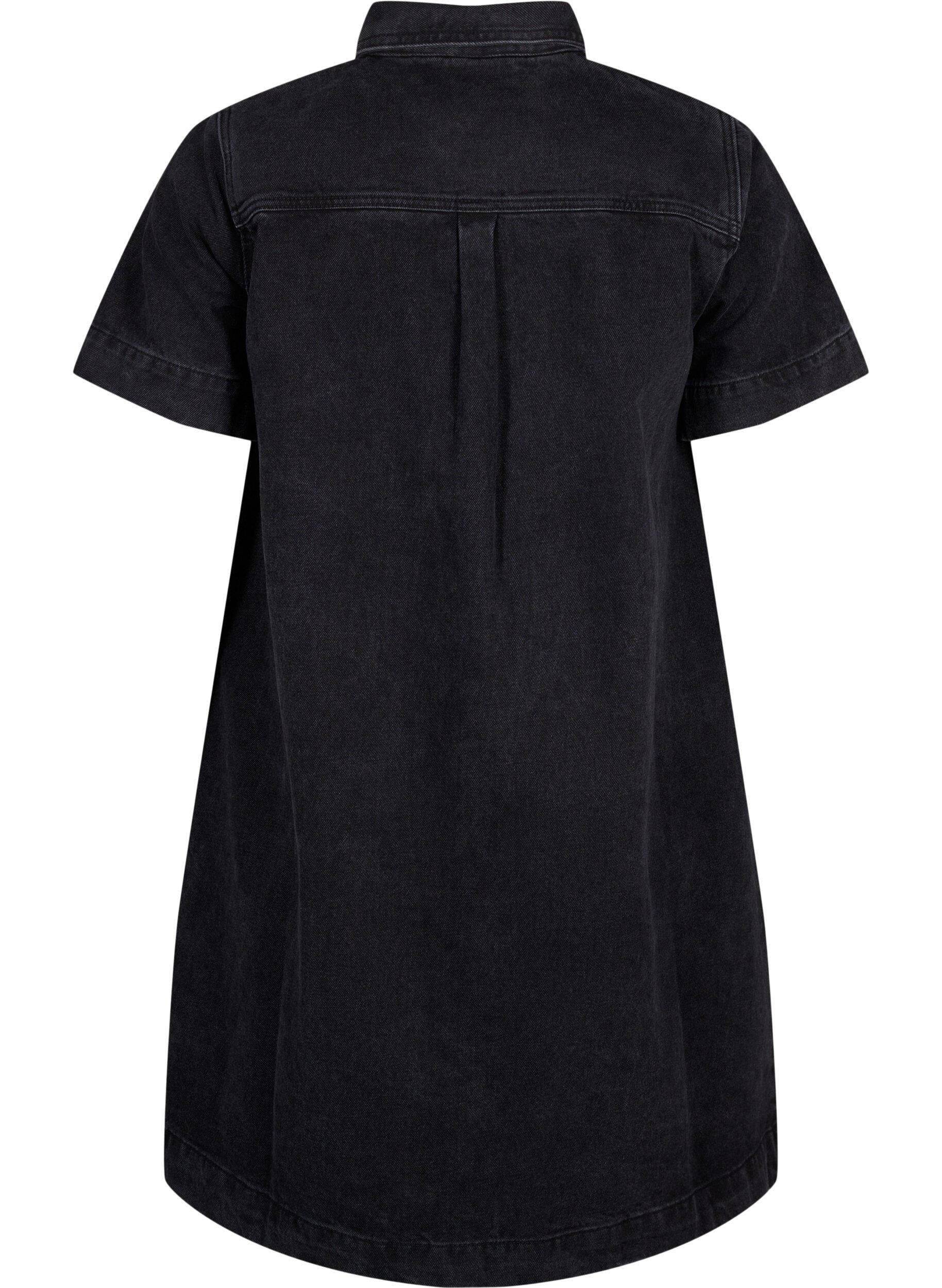 Zizzi Chemise en jean longue &agrave; manches courtes, Grey Washed, Packshot image number 1