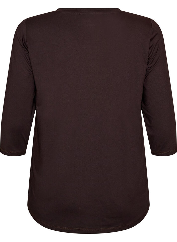 Haut de sport avec manches 3/4, Marron, Packshot image number 1