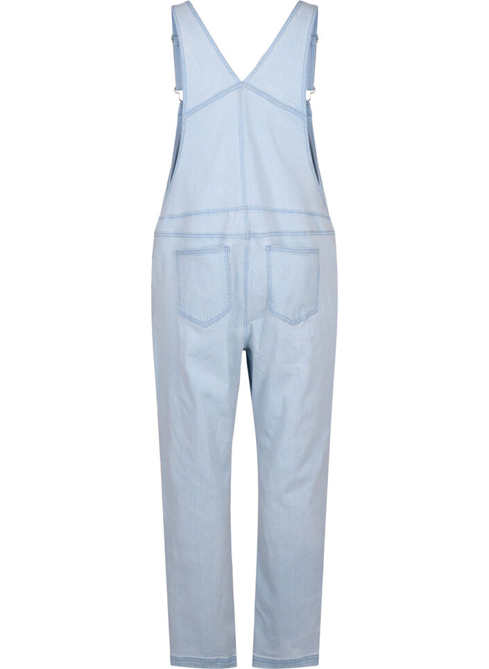  Salopette en jean ray&eacute;e, Bleu Clair, Packshot image number 1