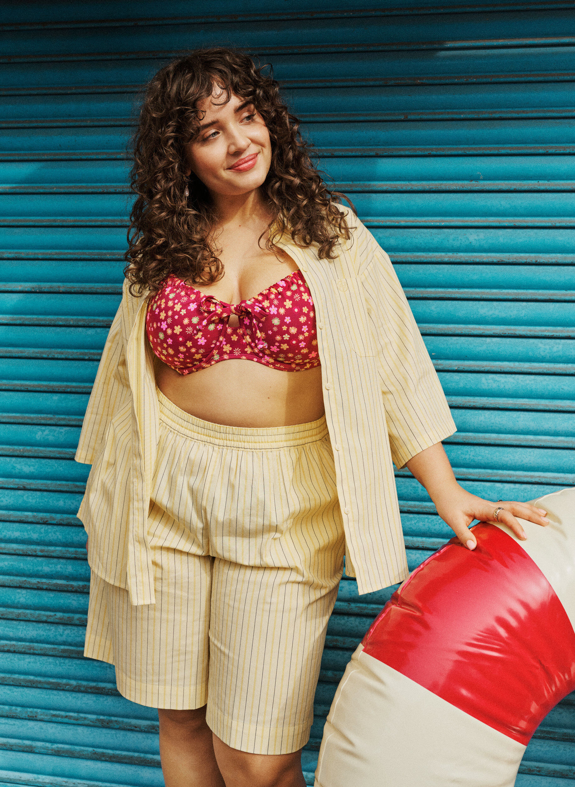 ZizziBlouse ray&eacute;e &agrave; coupe ample, Jaune clair, Image image number 0