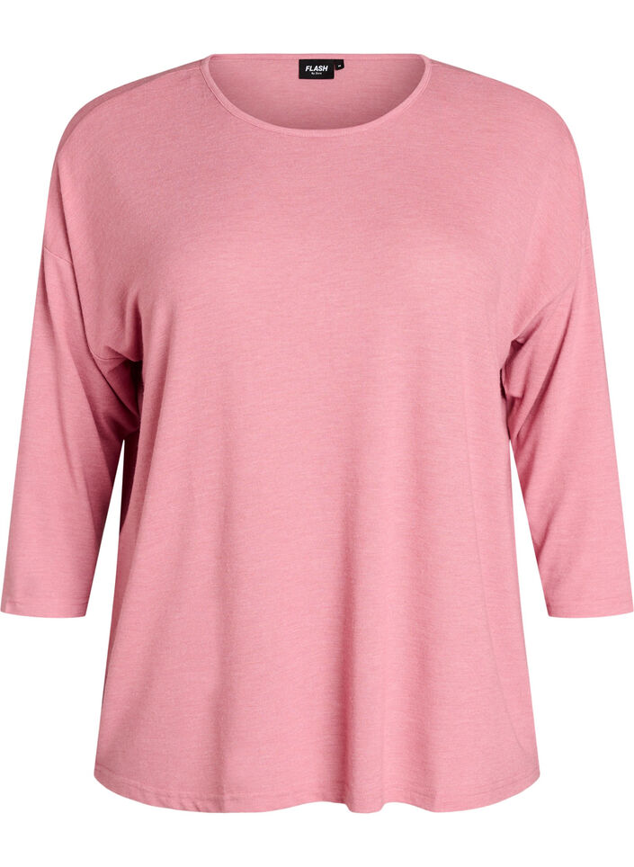 Bluse aus Jersey mit 3/4-&Auml;rmeln, Rot, Packshot image number 0