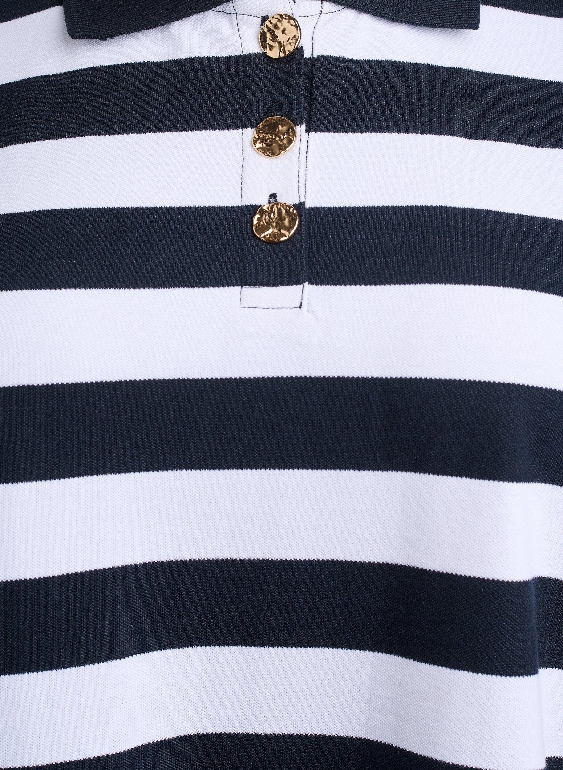 Zizzi Polo ray&eacute; &agrave; manches longues, Noir, Packshot image number 2