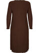 Robe midi avec une texture ondul&eacute;e et des manches longues, Marron, Packshot image number 1