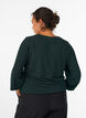Blouse avec motif &agrave; chevrons et fil paillet&eacute;, Vert fonc&eacute;, Model image number 2