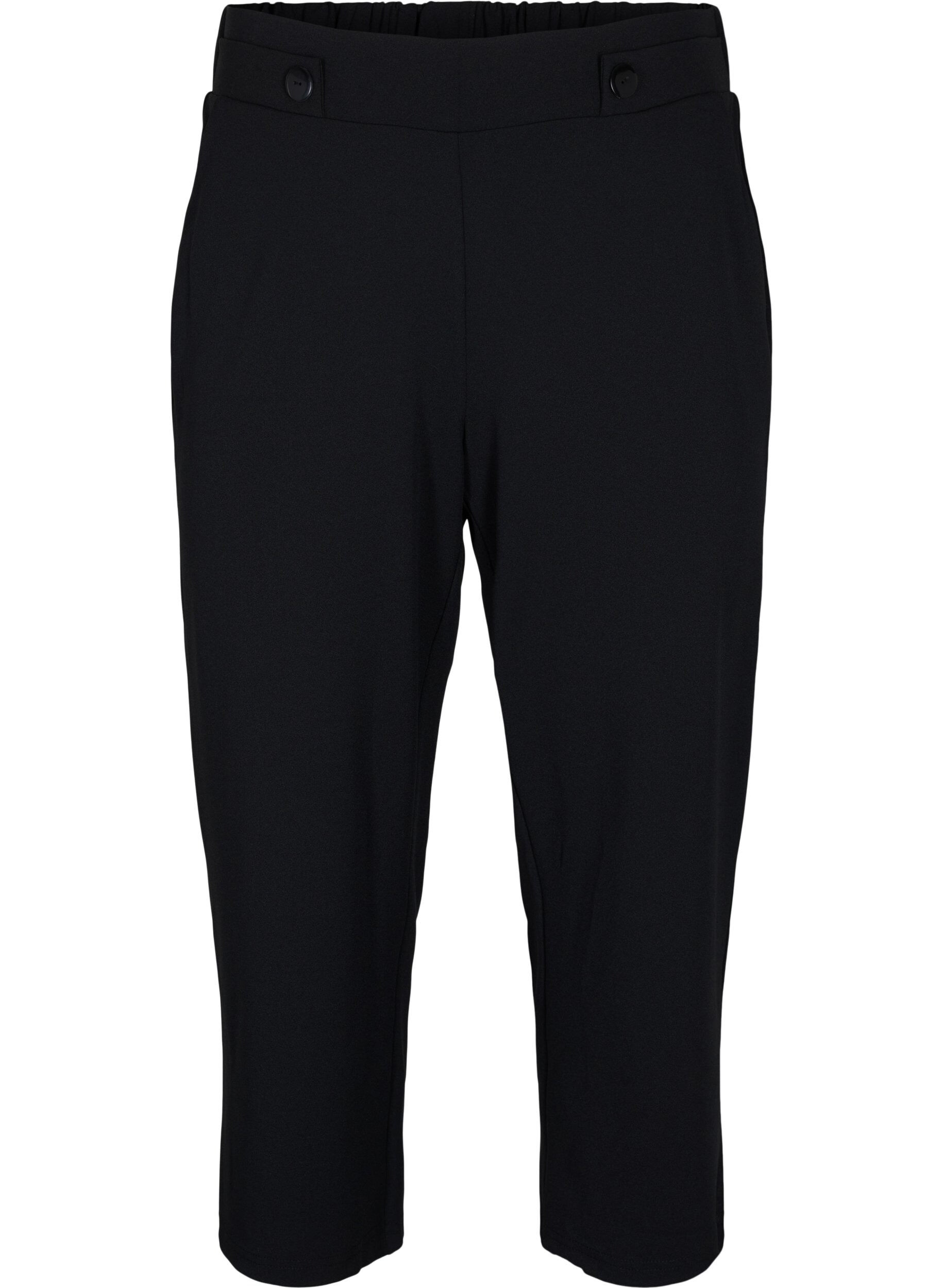 Zizzi Pantalon 7/8 &agrave; coupe ample, Noir, Packshot image number 0