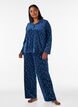 Bas de pyjama en velours avec un imprim&eacute; int&eacute;gral, Bleu, Model image number 0