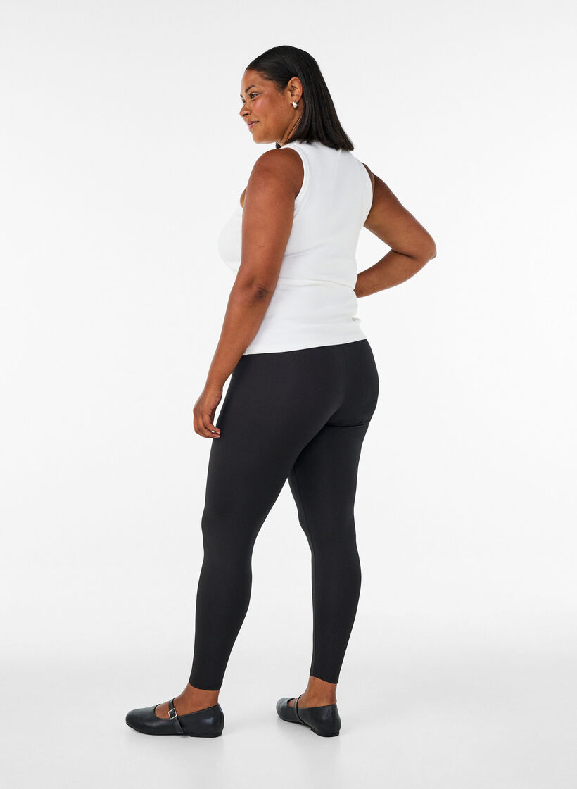 2-pack Basic Leggings, Schwarz, Model image number 2