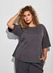 Bluse in A-Linie aus Jersey mit ellbogenlangen &Auml;rmeln, Grau, Model image number 0