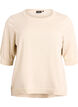 FLASH - Blouse en fine maille &agrave; manches courtes, Beige, Packshot image number 0