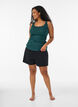 Top avec imprim&eacute; et bord en dentelle, Vert fonc&eacute;, Model image number 1