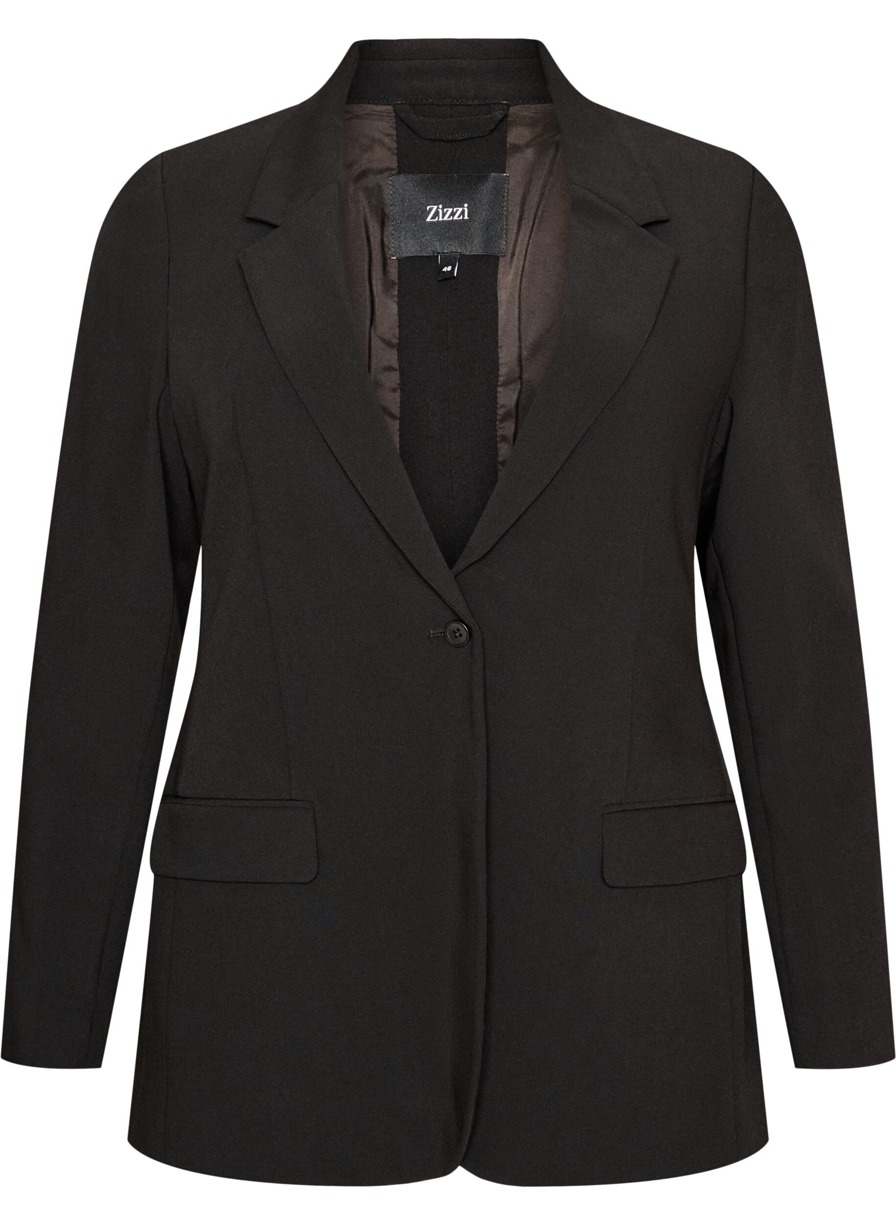 ZizziBlazer mit R&uuml;ckenschlitz und Bindedetail, Schwarz, Packshot image number 0